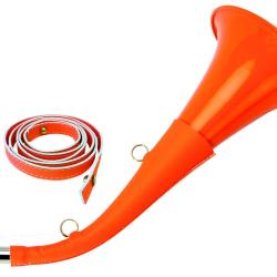 Corne &agrave; pavillon fluo avec bretelle