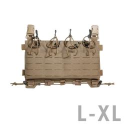 TT CARRIER MAG PANEL LC M4 - Panneau frontale MOLLE- Lasercut avec 4 porte-chargeurs Coyote
