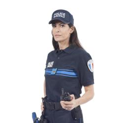 Polo bleu Police Municipale 50 50 manches courtes