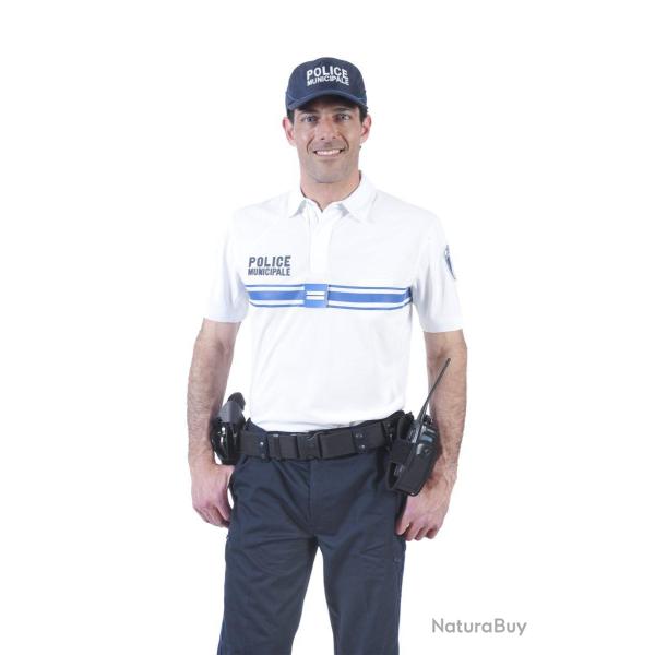 Polo blanc Police Municipale Dry Tec � manches courtes