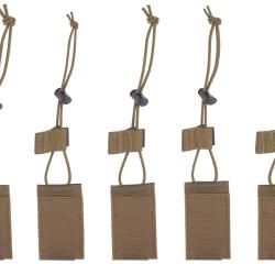 TT BEL SET - Set de 5 fermetures &eacute;lastiques pour porte chargeurs Coyote