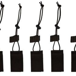 TT BEL SET - Set de 5 fermetures &eacute;lastiques pour porte chargeurs Noir