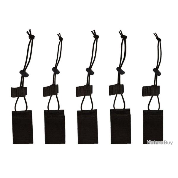 TT BEL SET - Set de 5 fermetures �lastiques pour porte chargeurs Noir