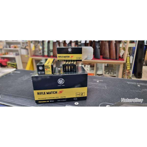 500 munitions 22LR RWS Rifle Match S 2.6g 40gr