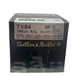Munitions Sellier & Bellot 7x64 SP 140gr x50