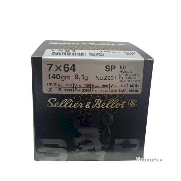 Munitions Sellier & Bellot 7x64 SP 140gr x50