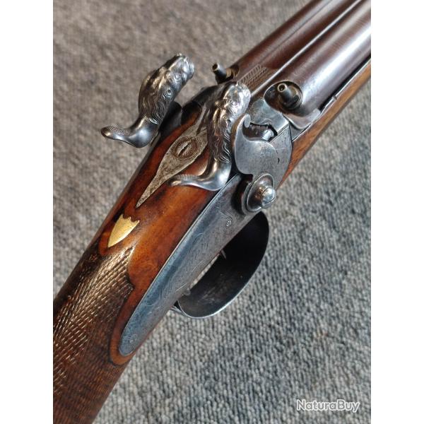 Superbee fusil � poudre noire sign� Letourneau � St Quentin vers 1840 canon damas en excellent �tat