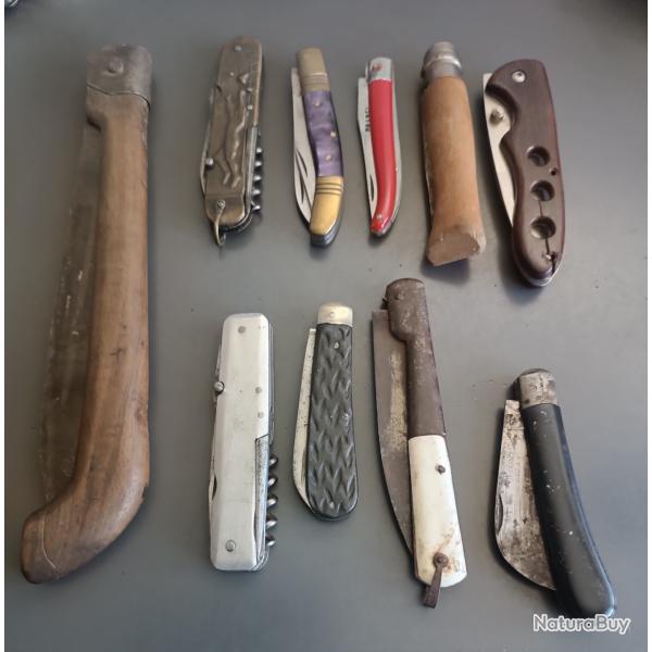 LOT ANCIENS COUTEAUX pour restauration, XX�me