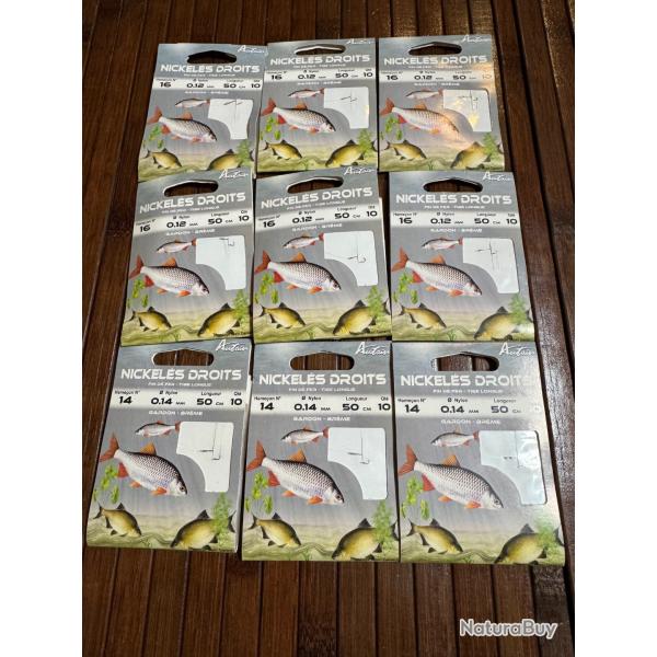 LOT P�CHE 90  HAMECONS MONTES AUTAIN NICKELES DROITS taille 16 et 14