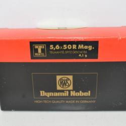 Desto 26! 1 Boite de balles 5.6x50 R Mag - RWS - T Mantel - 63gr