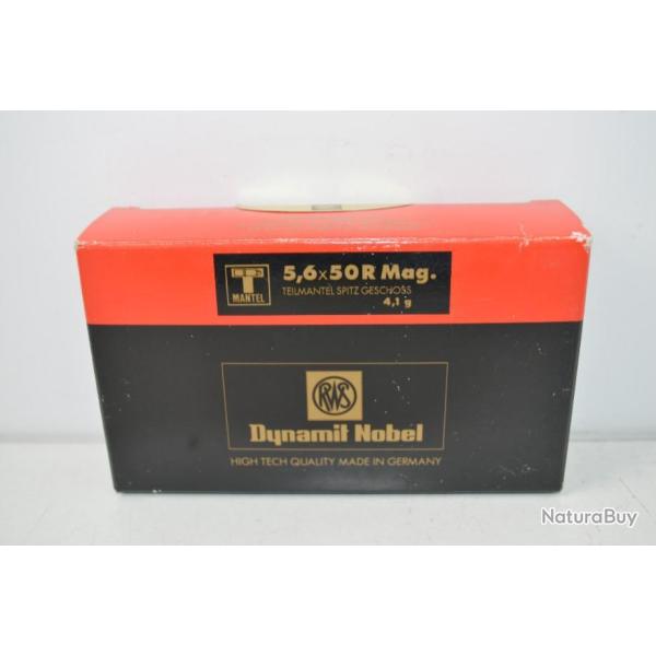 Desto 26! 1 Boite de balles 5.6x50 R Mag - RWS - T Mantel - 63gr