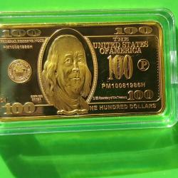 1 GOLD BULLION USA 100 Dollars , plaqu&eacute; or