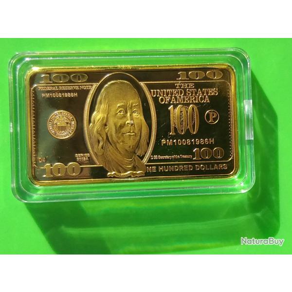 1 GOLD BULLION USA 100 Dollars , plaqu� or