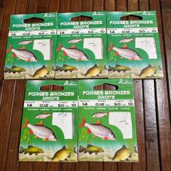 LOT P&Ecirc;CHE 50 HAME&Ccedil;ONS AUTAIN FORG&Eacute;S BRONZ&Eacute;S DROIT