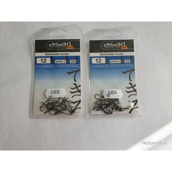 Lot 2 paquets de 25 Hame�ons � anneaux N�12 non mont�s ASARI