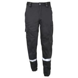 Pantalon ACTION avec Bande R&eacute;flechissante NOIR