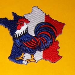 TISSU PATCH : COQ SUR LA FRANCE  , DIAMETRE 9 CM , BON ETAT VOIR PHOTO . POUR TOUT RENSEIGNEMENT ME