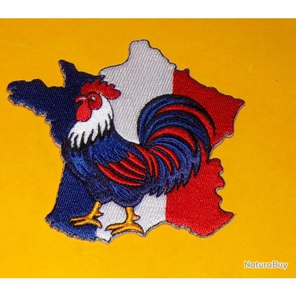 TISSU PATCH : COQ SUR LA FRANCE  , DIAMETRE 9 CM , BON ETAT VOIR PHOTO . POUR TOUT RENSEIGNEMENT ME