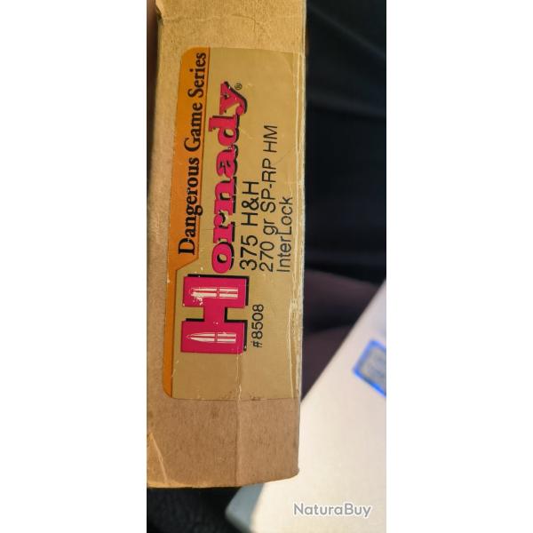 Munitions Calibre 375 H&H 270 gr sp-rp hm