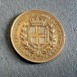 Pi&egrave;ce 50 Lire 1833 or, Monnaie, Italie, Charles Albert - Pi&eacute;mont Sardaigne