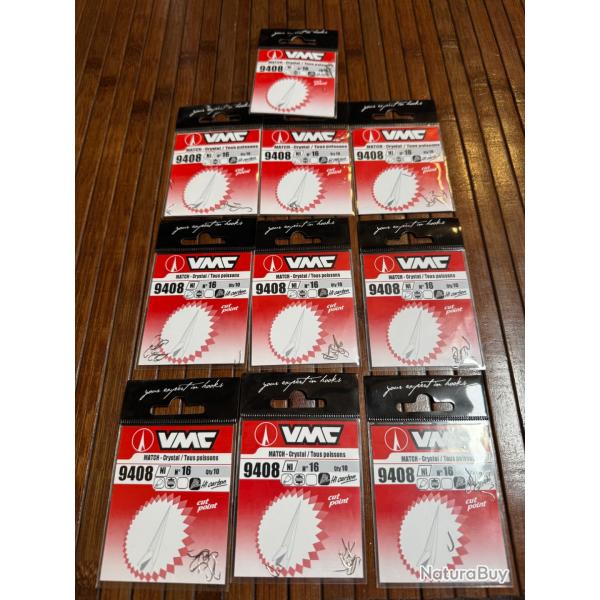 LOT P�CHE 100 Hame�ons VMC MATCH CRYSTAL Forg� Droit Ref: 9408 NI