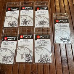LOT P&Ecirc;CHE 140 HAME&Ccedil;ONS taille 10 VMC 6xfinesse et 1x p&ecirc;che au ver