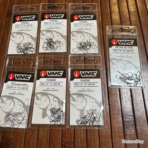 LOT P�CHE 140 HAME�ONS taille 10 VMC 6xfinesse et 1x p�che au ver