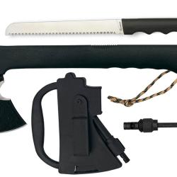 Hache tactique Albainox. allume-feu et scie - HACHE SURVIE ALBAINOX + ALLUME FEU+SCIE + ETUI AVEC PO