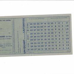 2 doc ticket ration rationnement lait vierge +admi ww2 seconde guerre &eacute;tat Fran&ccedil;ais maquis resistant