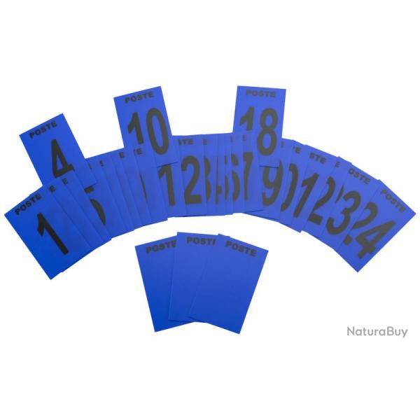 Lot de 27 plaques pour postes de chasse Bleu