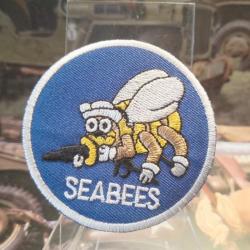 Patch brod&eacute; &agrave; coudre ou &agrave; coller SEABEES-70mm 6a.