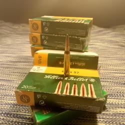 Sellier Bellot 6.5x57 Sept boite1 bo&icirc;te contient quatre munitions utilis&eacute;es.