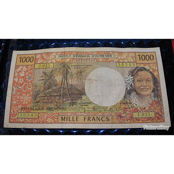 billet de 1000 francs d' outre mer ttb
