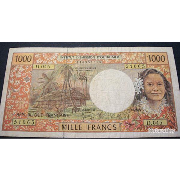 billet de 1000 francs d' outre mer ttb