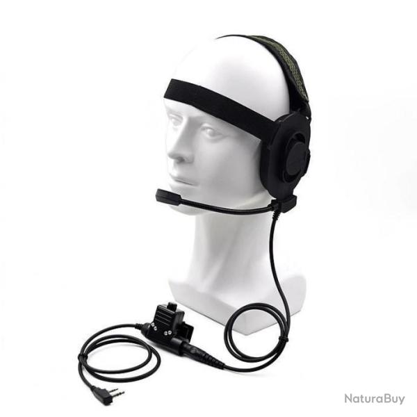 Casque de Communication Tactique avec Interrupteur Radio Airsoft Militaire Chasse LIVRAISON GRATUITE
