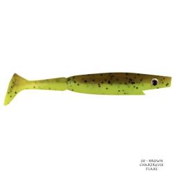 Leurre Souple CWC Strike Pro Piglet Shad 10cm 20 - Brown Chartreuse Flake