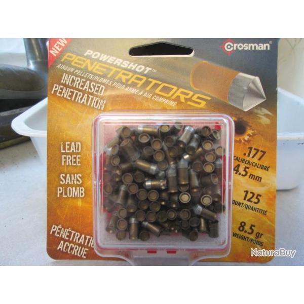 boite complete de 125 plombs penetrators 2 en 4.5mm crosman haute perforation