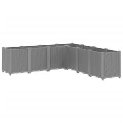 Jardini&egrave;re bac lit sur&eacute;lev&eacute; plantes fleurs terrasse jardin clair 160 x 160 x 53 cm polypropyl&egrave;ne gr