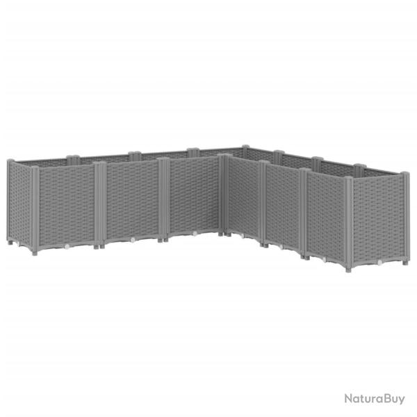 Jardini�re bac lit sur�lev� plantes fleurs terrasse jardin clair 160 x 160 x 53 cm polypropyl�ne gr