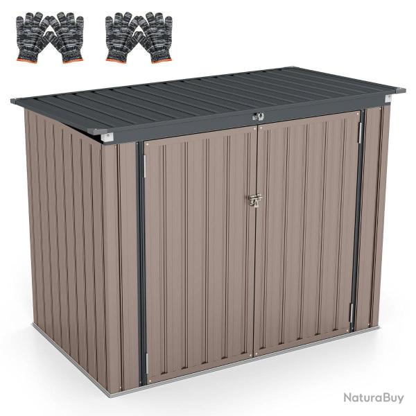Abri de stockage ext�rieur double ouverture 172 x 95,5 x 130 cm avec loquet de s�curit� et finition