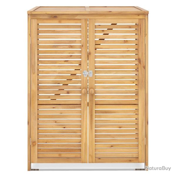 Abri � poubelle 86 x 70 x 114 cm avec couvercle ouvrable et ventilation design en bois de sapin nat