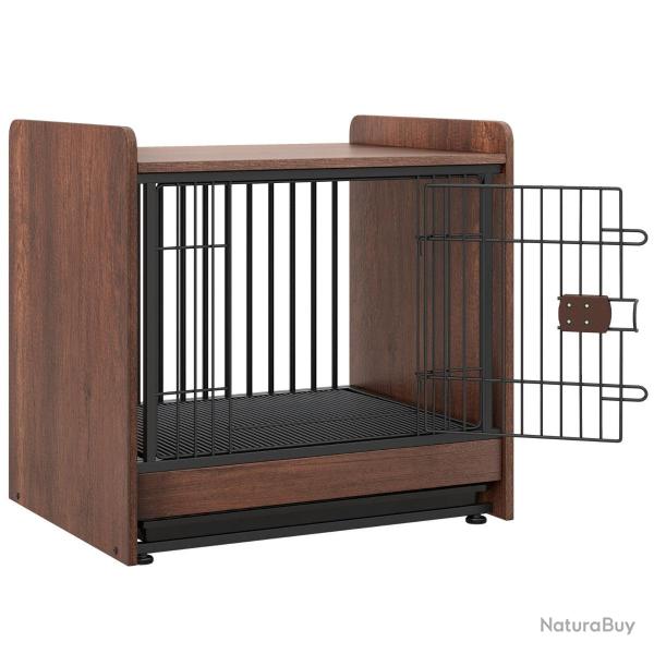 Meuble cage pour chien 62 x 49,5 x 61 cm pratique et durable en style rustique marron 20_0012691
