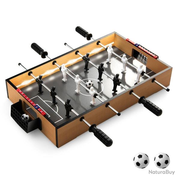 Mini baby-foot de table portable 62 x 51 x 30,5 cm avec lumi�re LED ambiance conviviale en plastiqu