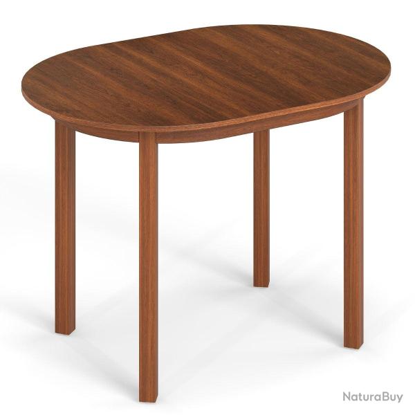 Table � manger ovale 110 x 78 x 77 cm pour 2-4 personnes stable en bois h�v�a finition noire 20_001