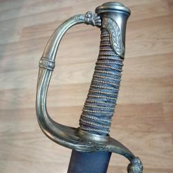 Rare sabre d'officier d'infanterie 1821, modifier fourreau fer