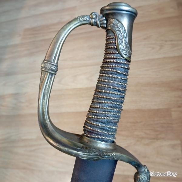 Rare sabre d'officier d'infanterie 1821, modifier fourreau fer