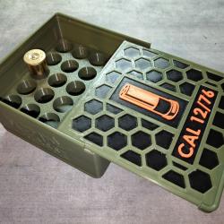 Boite de rangement cartouche 12/76 mod&egrave;le 25 cartouches