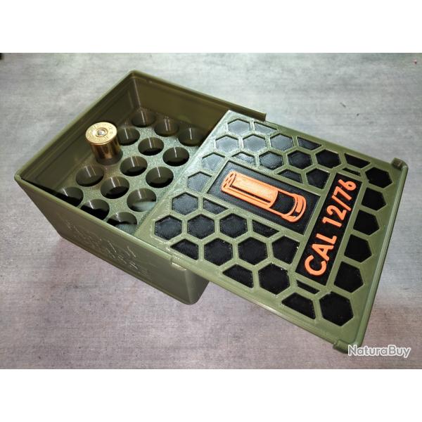 Boite de rangement cartouche 12/76 mod�le 25 cartouches