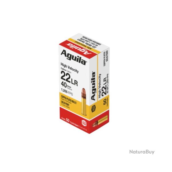 Munitions AGUILA cal.22lr super extra pleine haute vitesse cuivre 40gr par 50