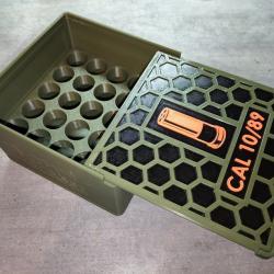 Boite de rangement cartouche 10/89 mod&egrave;le 25 cartouches